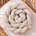 Trenza Protectora VICHY Grande BEIGE Cuna y Cama 200cm en Algodón | Sueños de Cigüeña