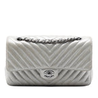 Medium Classic Chevron Iridescent Lambskin Double Flap