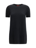 Gucci GG Crystal-Embellished Wool-Blend Mini Dress — Black