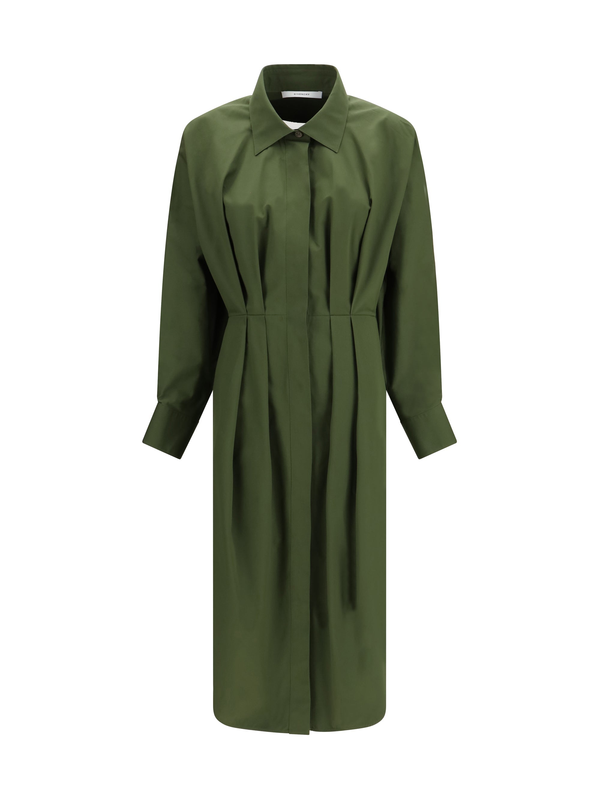 Givenchy Cotton Poplin Shirt Dress — Khaki