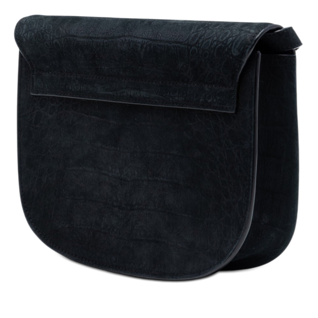 Medium Croc Embossed Nubuck Monogram Kaia Crossbody