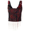 Black & Red Draped Embroidered Corset | PR Sample