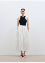Peninsula Art Styling Flower Bud Skirt High Waist Skirt for Women