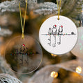 Personalizada Line Art Personaje Gato Perro Acrílico Adorno de Cerámica con Nombre Decoración del Hogar Regalo de Navidad para la Familia Mascota Propietario Pareja