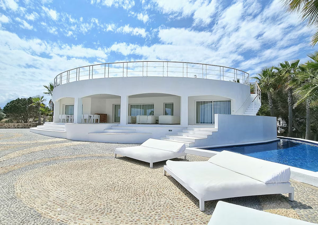 Super Rare 8-Bedroom Luxury Seafront Ibiza Villa with Private Beach, Panoramic Rooftop and Underground DJ Room in Santa Eulalia