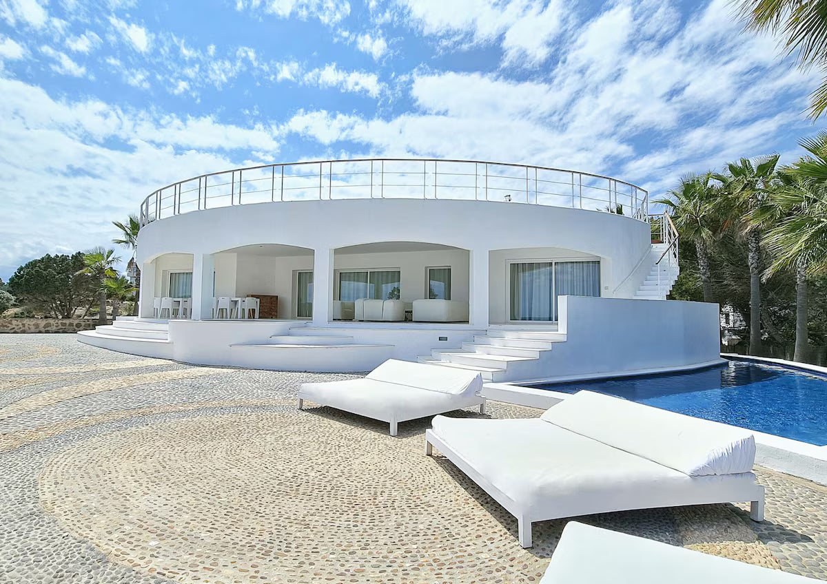 Super Rare 8-Bedroom Luxury Seafront Ibiza Villa with Private Beach, Panoramic Rooftop and Underground DJ Room in Santa Eulalia