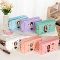 Personalizado 3D Nacimiento Flor Mariposa Dibujos animados Niña Bolsa de maquillaje de cuero con nombre Cumpleaños Novia Regalo para Mujeres Niñas