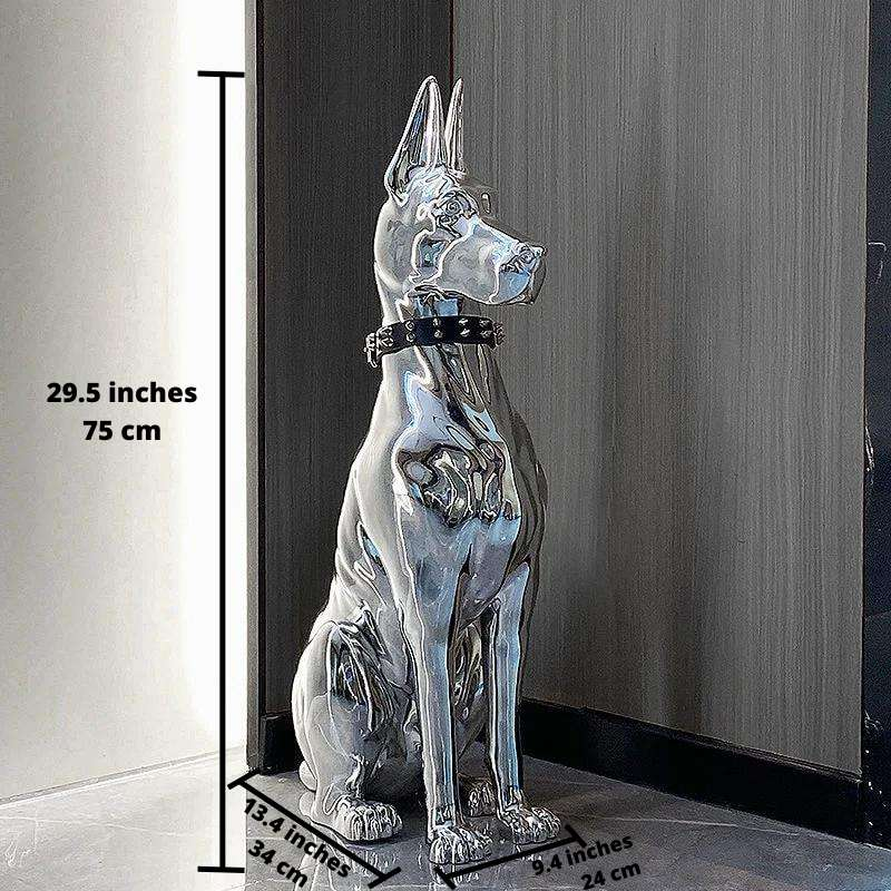ArtZ® Electroplated Doberman Dog Statue - Large 29.5 inch Height (75 cm)