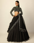 Black Tassel Dupatta Lehenga Set By KYNAH, Luxury Indian Fashion & Bridal Wear