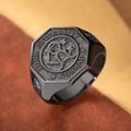 Personalizado Retro Monograma Birthstones Signet Ring con el nombre grabado y el nombre de la escuela Graduación Cumpleaños Regalo para Graduados Compañeros de clase