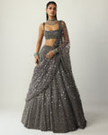 Metallic Grey Lehenga Set By KYNAH, Luxury Indian Fashion & Bridal Wear