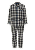 Pijama Hombre Invierno Solapa Algodón Franela Cuadros - Gris 2911_22