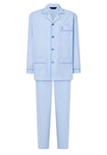 Pijama Hombre Largo Solapa Algodón Popelín Rayas - Celeste 2912_30