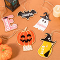 Personalizada calabaza fantasma murciélago acrílico de Halloween cesta etiqueta de nombre con la inicial espeluznante regalo de Halloween para niños niñas