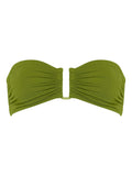 Eres Ruched Bandeau Bikini Top — Olive Green