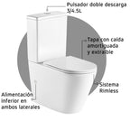 BATHME B009382 ELEGANCE Inodoro Rimless Completo Blanco