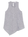 Peserico Linen Asymmetrical Tank Top — grey