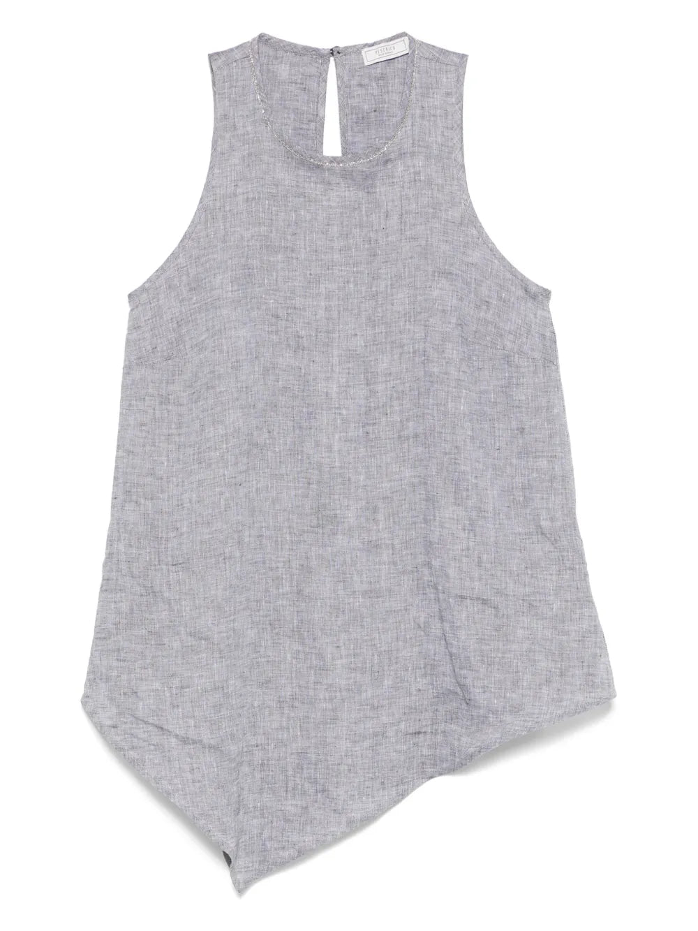 Peserico Linen Asymmetrical Tank Top — grey