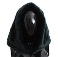 Women's Green Weasel Fur Crochet Hood Scarf Hat Gray