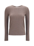 Max Mara Ribbed Lyocell-Silk Blend Sweater — Brown