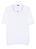 Kiton Textured Cotton Polo Shirt — White