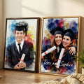 Acuarela Personalizada Graduación Foto Marco Flotante Impresiones en Lienzo con Nombre Sala de Estar Decoración del Hogar Graduación para Graduados