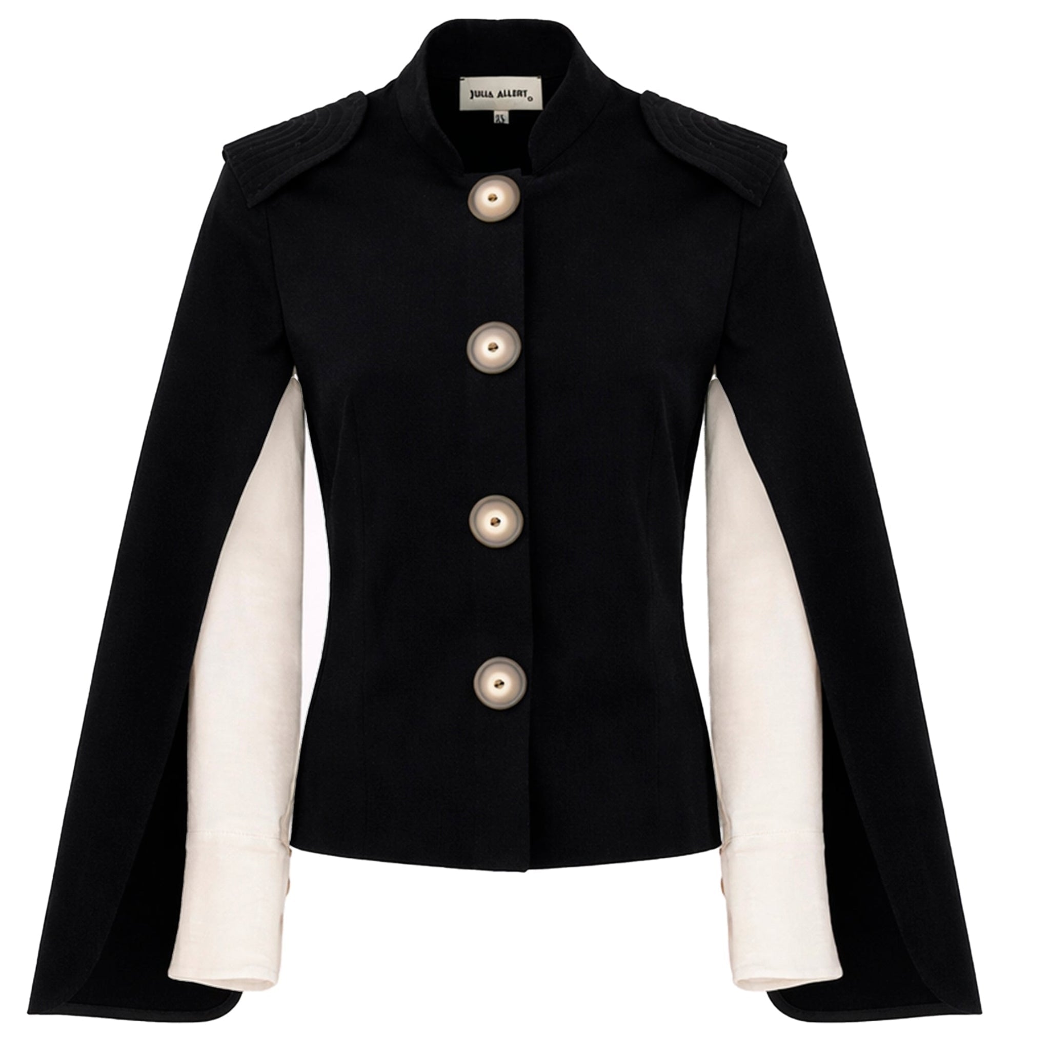 Tailored Structured Cape Blazer Black