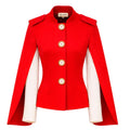 Tailored Structured Cape Blazer Red