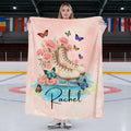 Nacimiento Personalizado Flor Patines de Hielo Suave manta con nombre Día del Juego Cumpleaños Regalo de Navidad para los amantes del patinaje artístico Hijas nietas