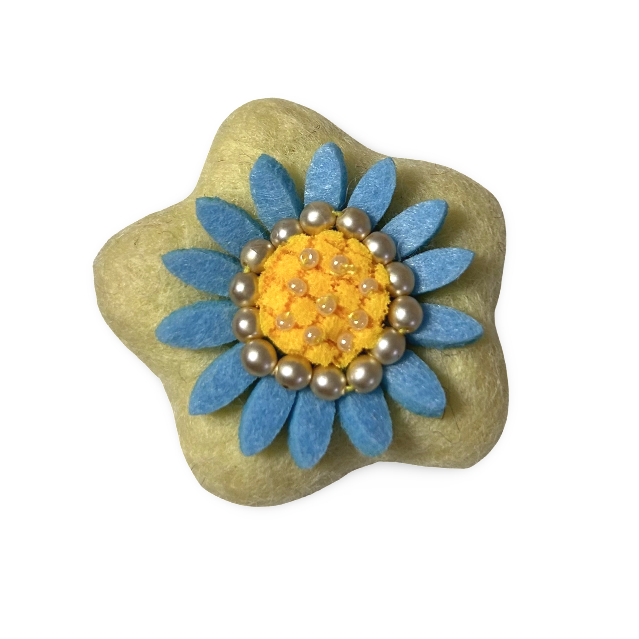 Spring Blue Flower - Personalised Pom Pom Dog Collar