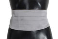 Men's Gray Waist Belt Silk Cummerbund