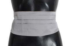 Men's Gray Waist Belt Silk Cummerbund