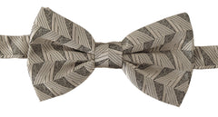 Men's Gray Silk Adjustable Neck Papillon Bow Tie