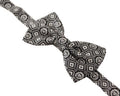 Men's Black White Silk Adjustable Neck Papillon Tie