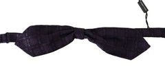 Men's Blue Geometric Silk Adjustable Neck Papillon Tie