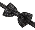 Men's Black White Polka Dot Silk Neck Papillon Tie