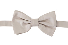 Men's Gray Silk Adjustable Neck Papillon Tie