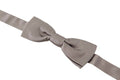 Men's Silver Silk Slim Adjustable Neck Papillon Tie
