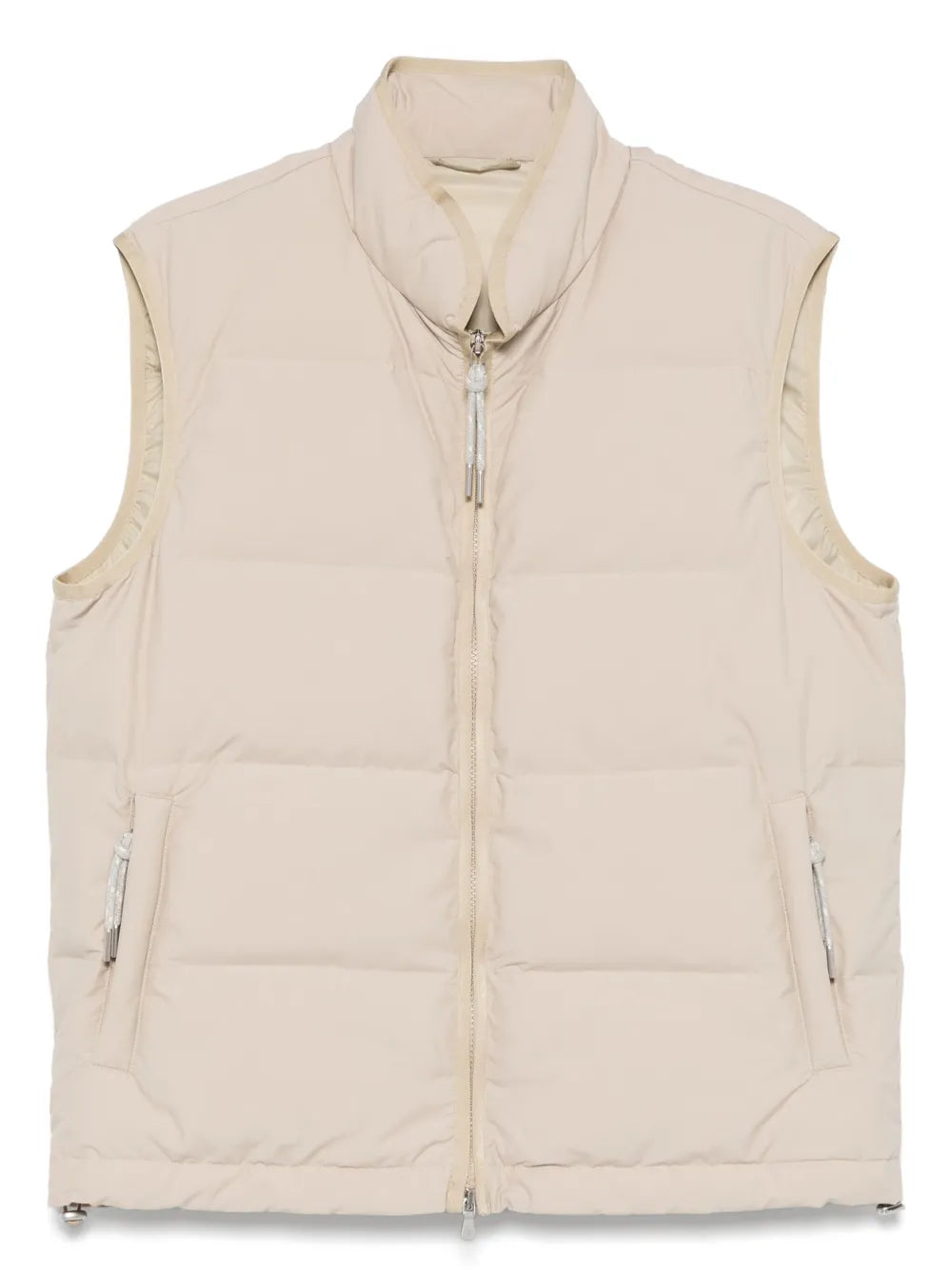 Eleventy Wool-Blend Padded Gilet — Beige
