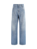 Ermanno Scervino Pure Cotton Resca Pattern Jeans — Blue