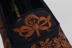 Men's Floral-Embroidered Loafer Navy Cotton