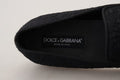 Men's Floral Jacquard Loafer Black Viscose Cotton Silk