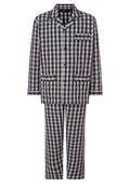 Pijama Hombre Largo Solapa Algodón Popelín Cuadros - Rojo 2990_90