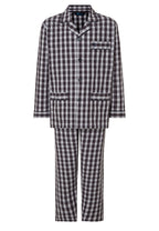 Pijama Hombre Largo Solapa Algodón Popelín Cuadros - Rojo 2990_90
