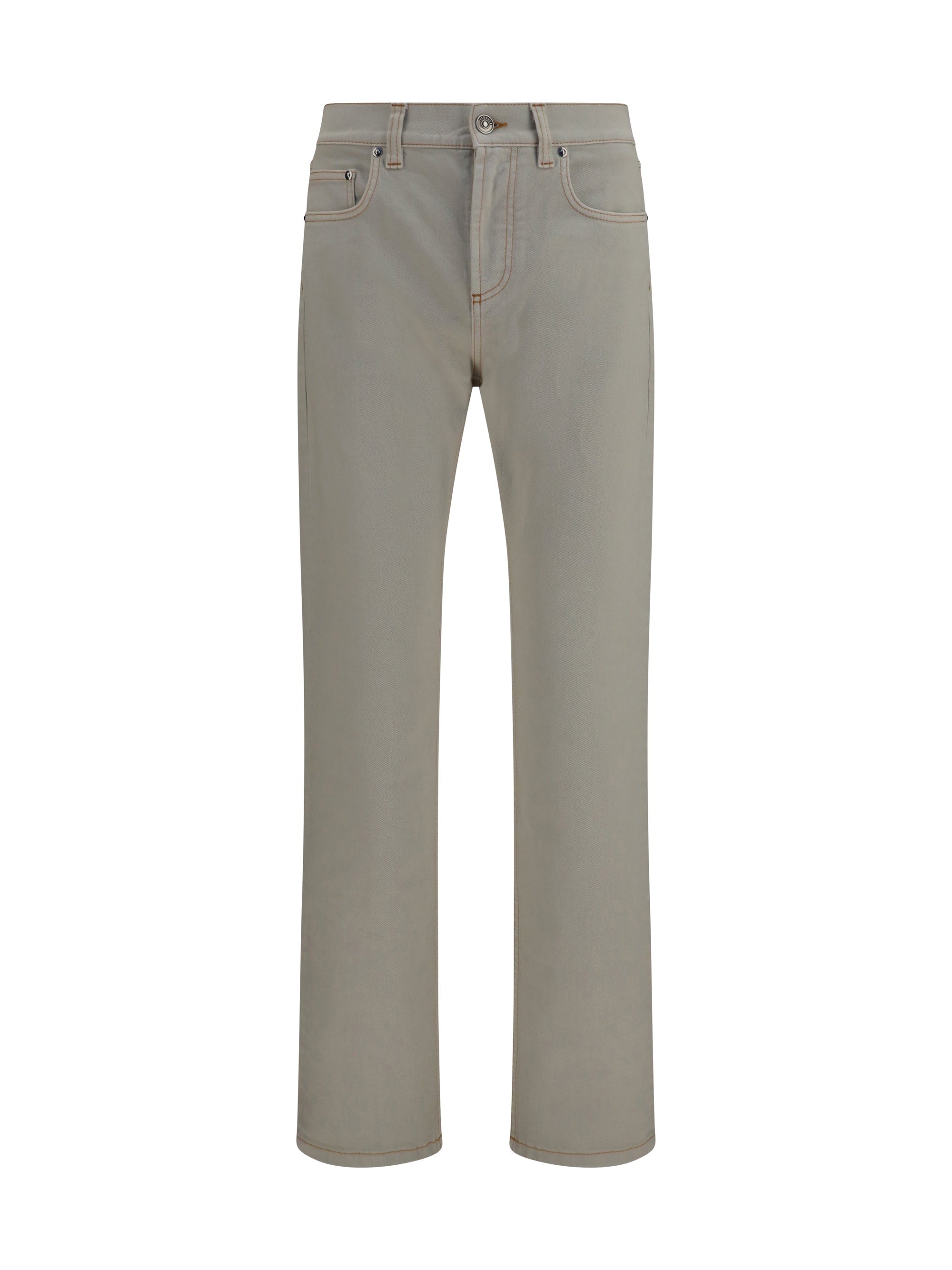 Versace Tapered Denim Jeans — Beige