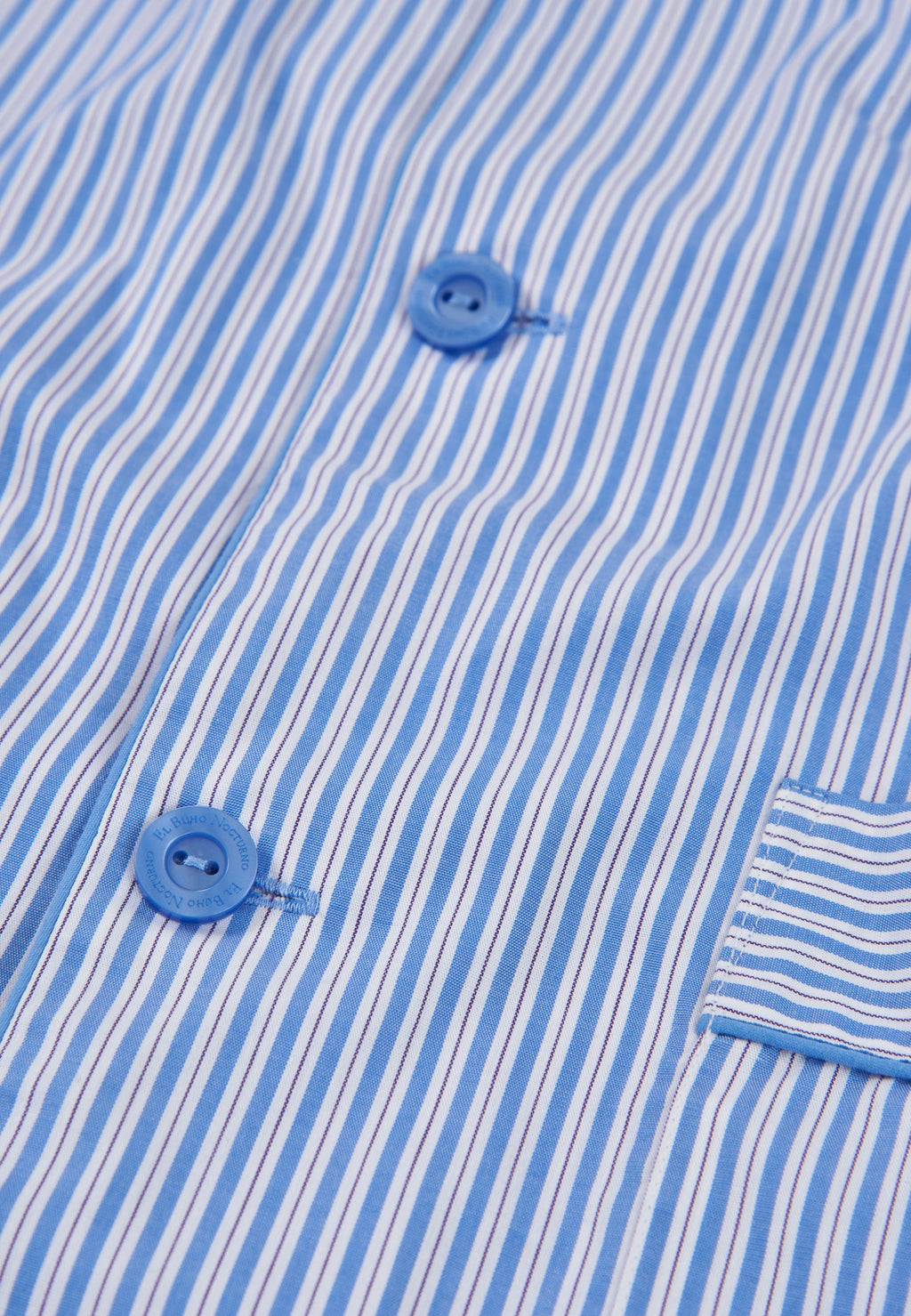 Pijama Hombre Largo Solapa Algodón Popelín Rayas - Azul 2993_36