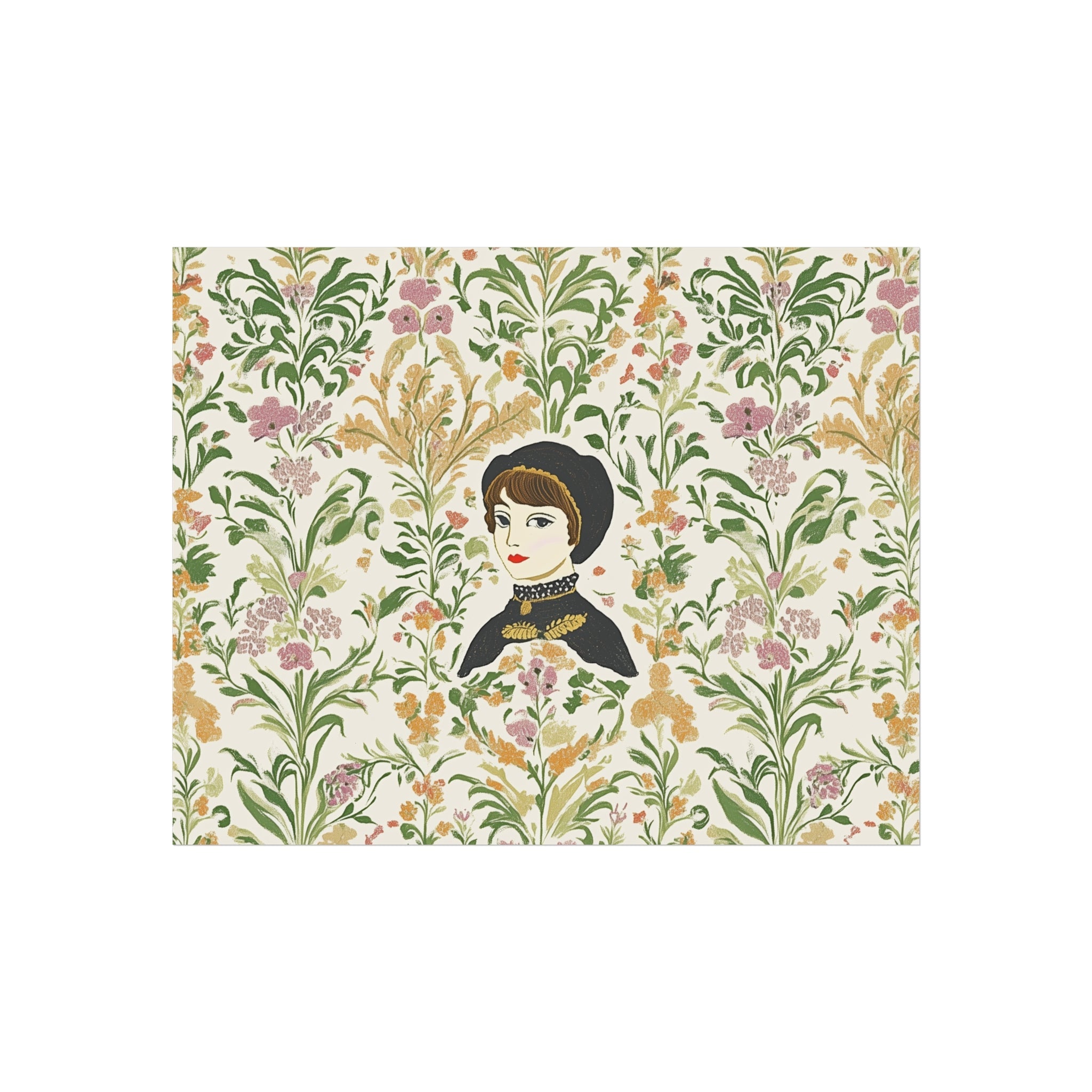 Victorian Muse Floral Portrait Fine Art Poster