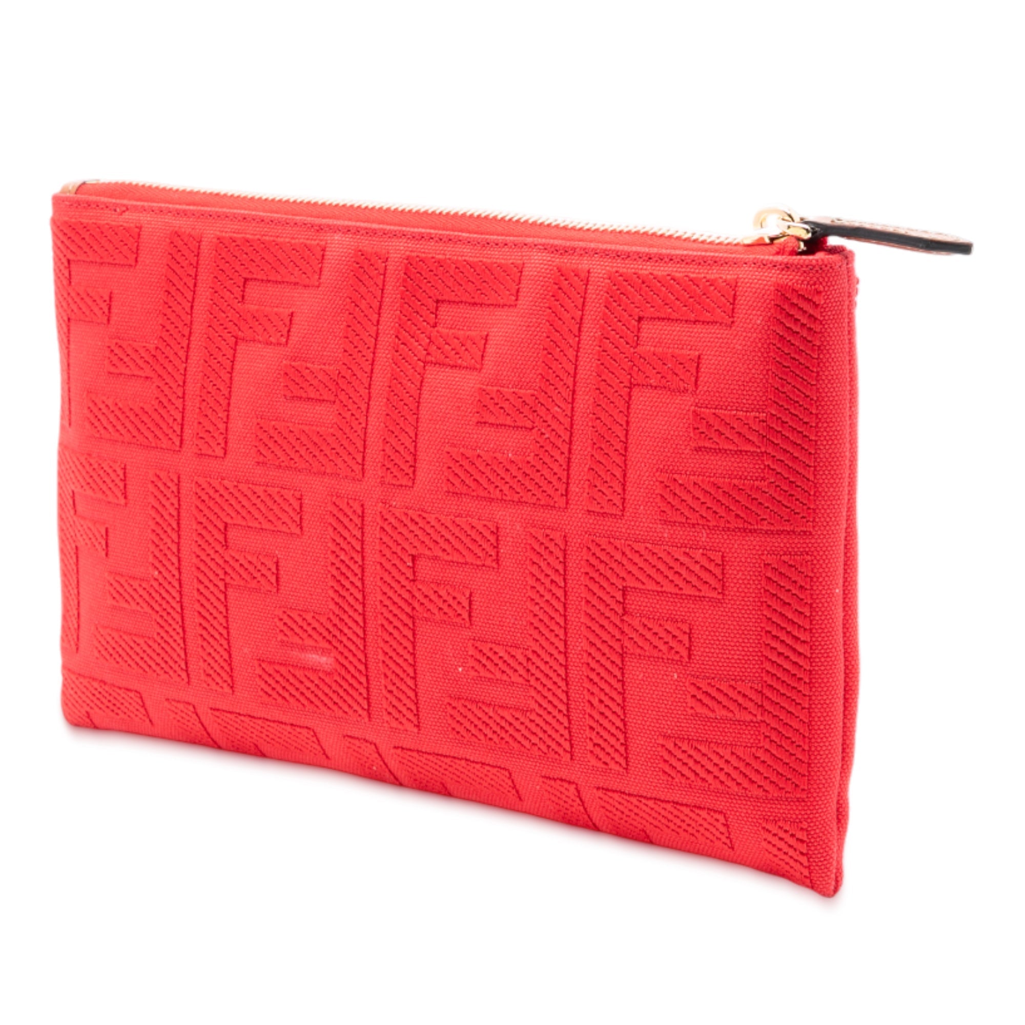 Zucca Embroidered Canvas Zip Pouch