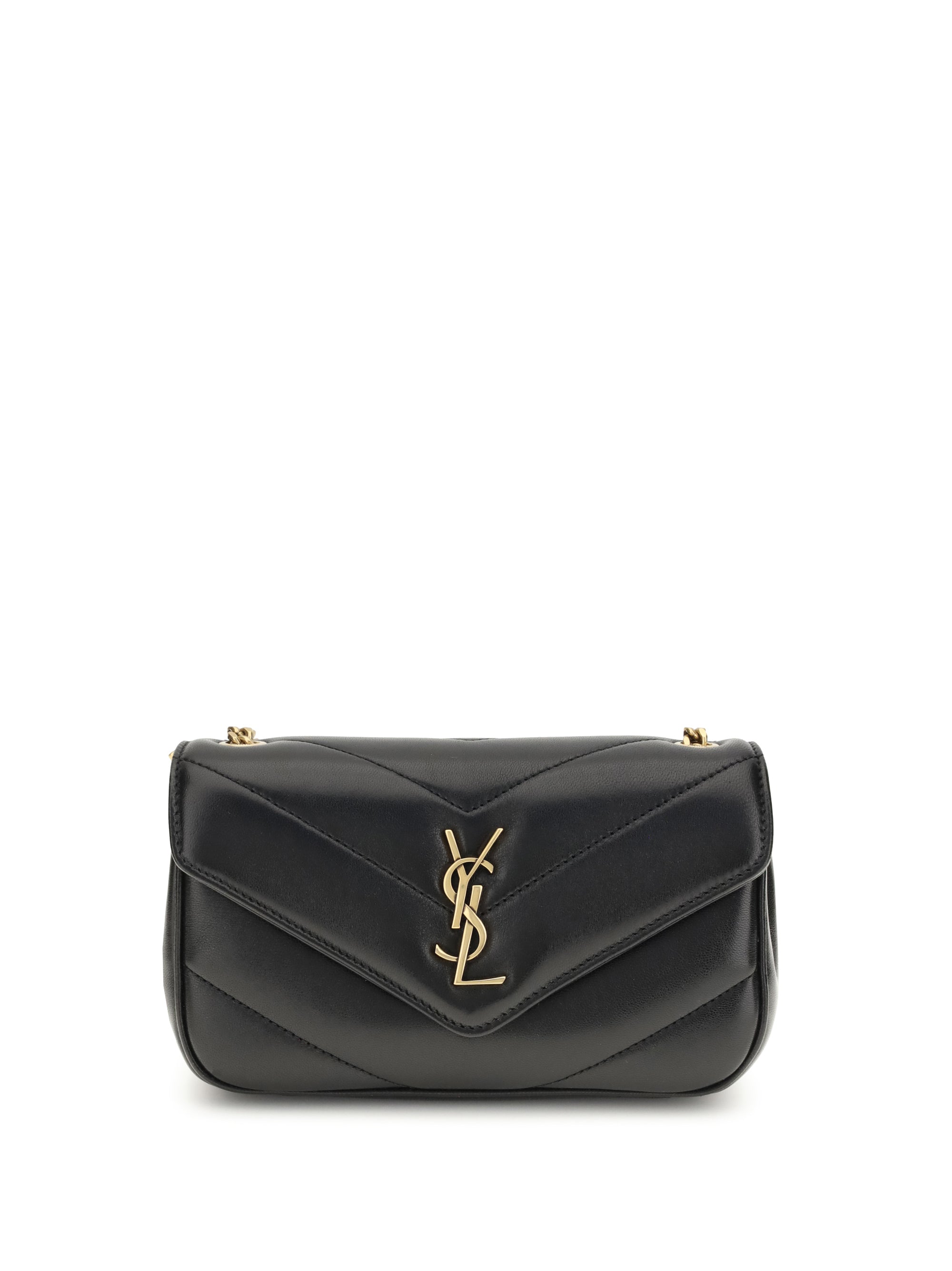 Saint Laurent Lou Mini Shoulder Bag — Black