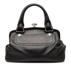Leather Boogie Clasp Handbag